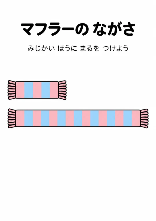 マフラーの ながさの教材