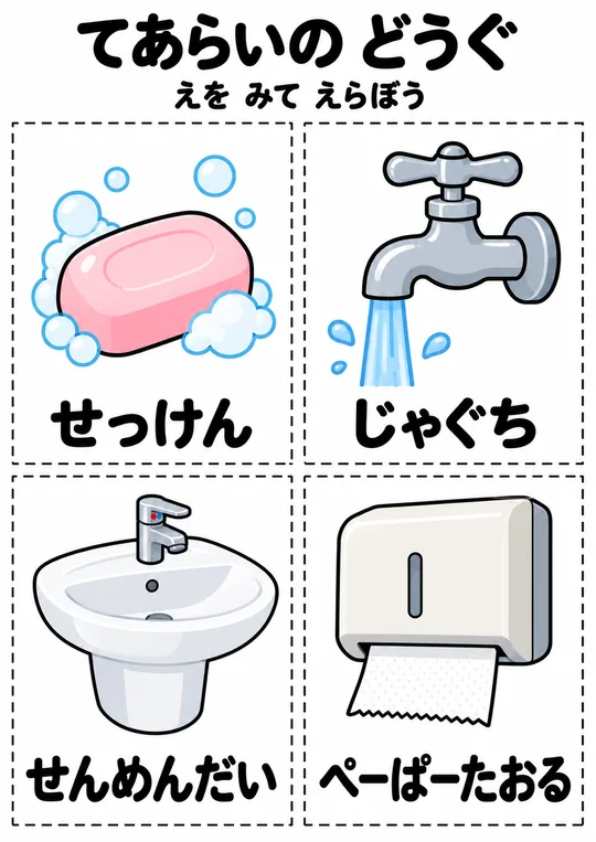 てあらいの どうぐの教材