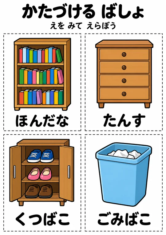 かたづける ばしょの教材