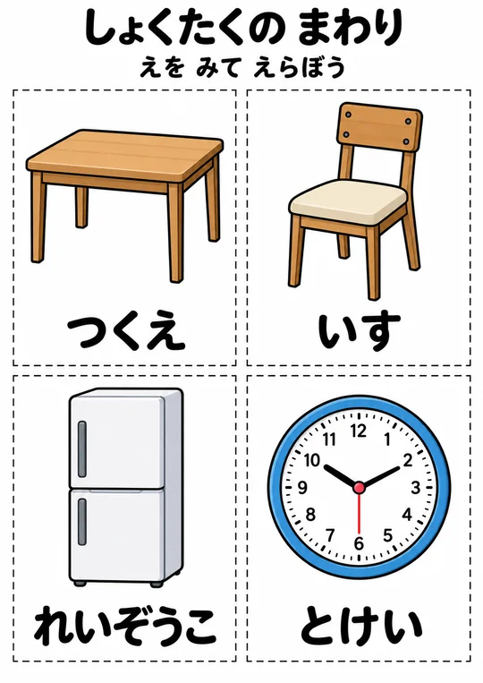 しょくたくの まわりの教材